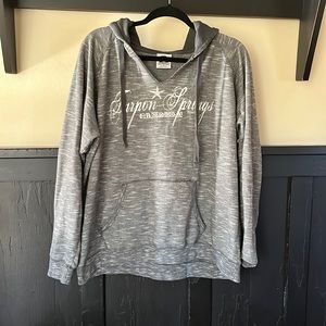 Avalon apparel XL tarpon springs Florida hoodie grey white space dyed EUC
